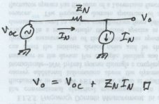 (Thévenin equivalent circuit with a load.)